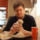 Gerrit, moments before entering a brief, fleeting world where nothing at all matters except for a giant chicken burrito.